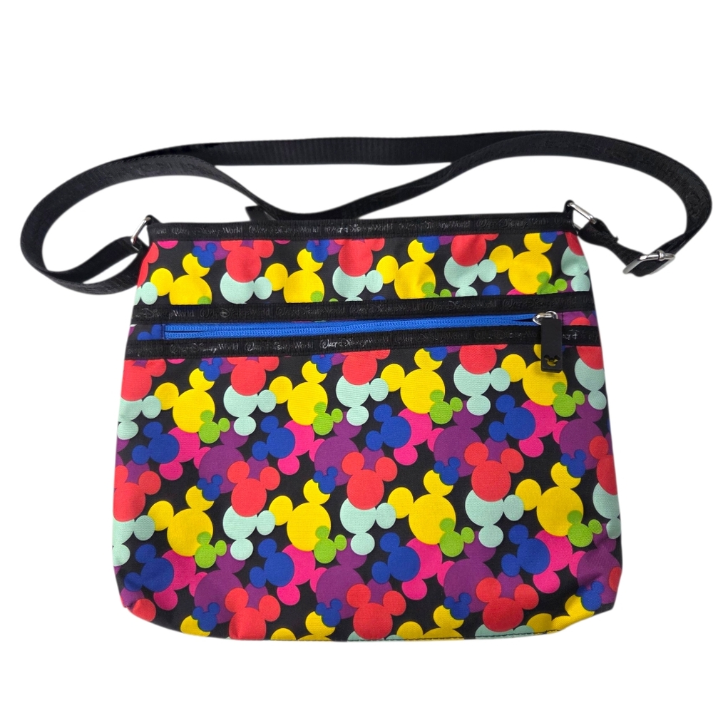 Disney Parks Mouse Icons Crossbody Bag Handbag Purse  Multicolred Black Mickey